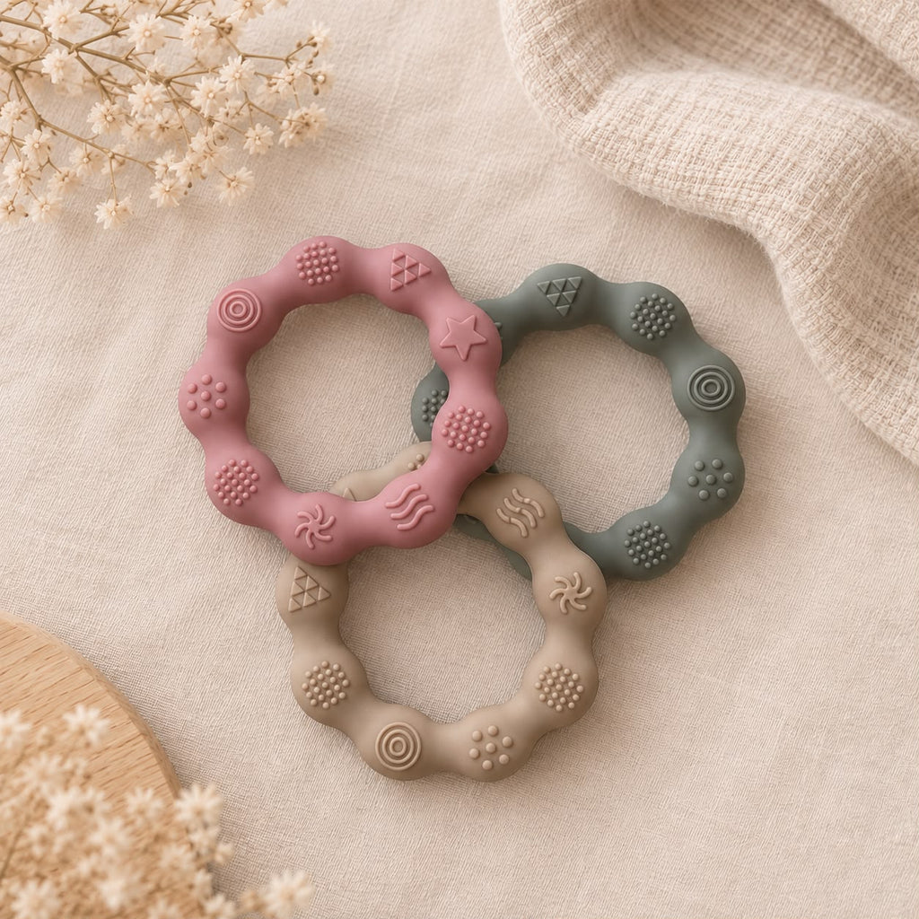 Ronde bijtring met reliëf
